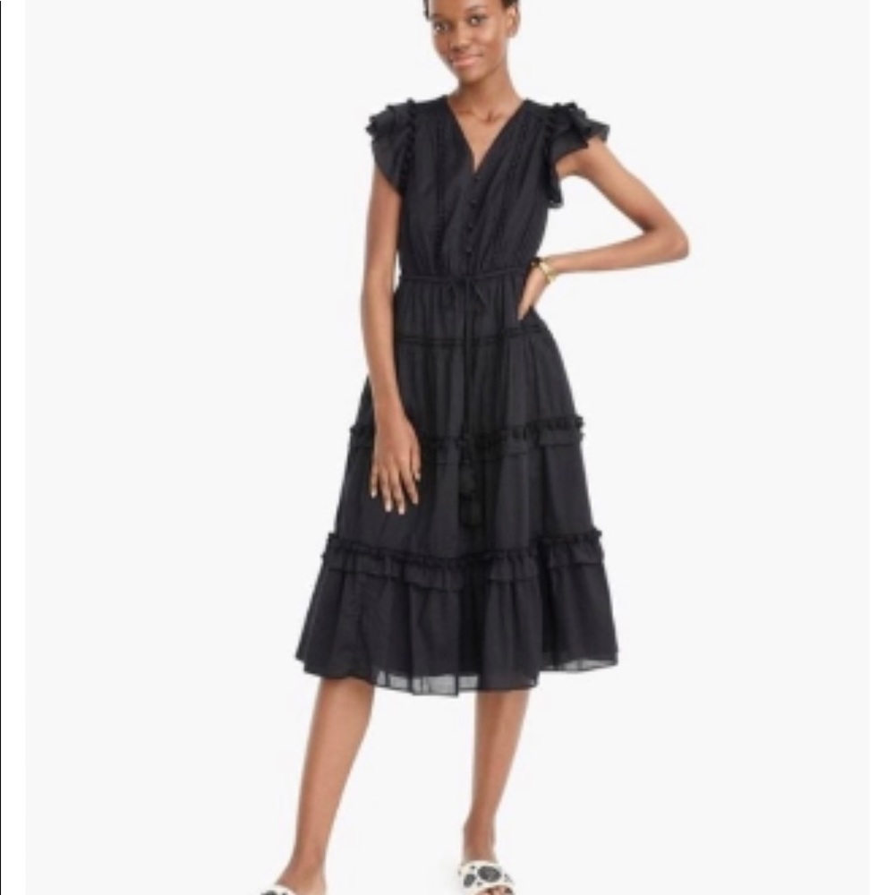J. Crew black dress, size 2, runs large. Never been worn, tags still on.